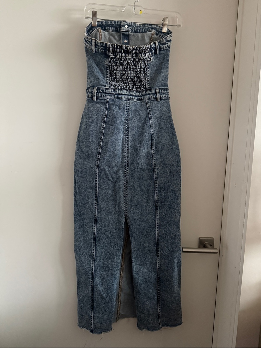 Princess Polly Strapless High-Waist Blue Denim Maxi dress size 2 - Picture 5 of 14